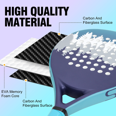 로고 OEM 탄소 섬유 에바 코어 패델 테니스 라켓 OEM 패델 라켓 WOOWAVE