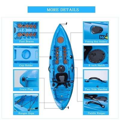 맞춤형 색상 및 LLDPE/HDPE 재료로 만든 보트용 단일 낚시 카야크