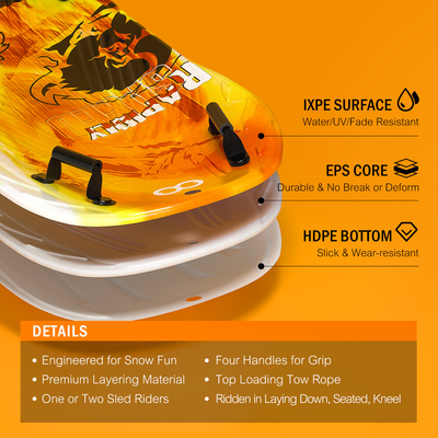 XPE EPS HDPE 스노우 슬레드 성인 및 어린이용 스노우보드