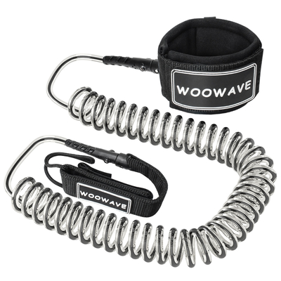 10FT Woowave 커스터마이징 SUP 발목 리즈 보드 서프 다리 로프 녹색 직선 코드 노란색