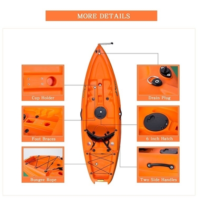 LLDPE/HDPE 재료 2.2m 오렌지 카야크 카누 수중 스포츠 및 가족 재미