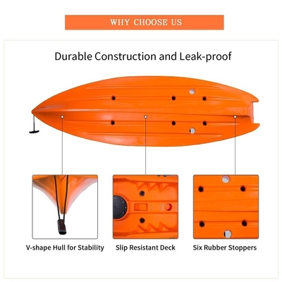 LLDPE/HDPE 재료 2.2m 오렌지 카야크 카누 수중 스포츠 및 가족 재미